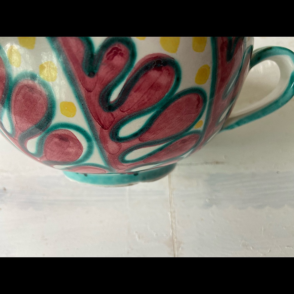 MCM Hand-Painted Italian Cup and Saucer- Great item to Bundle - Picture 5 of 8